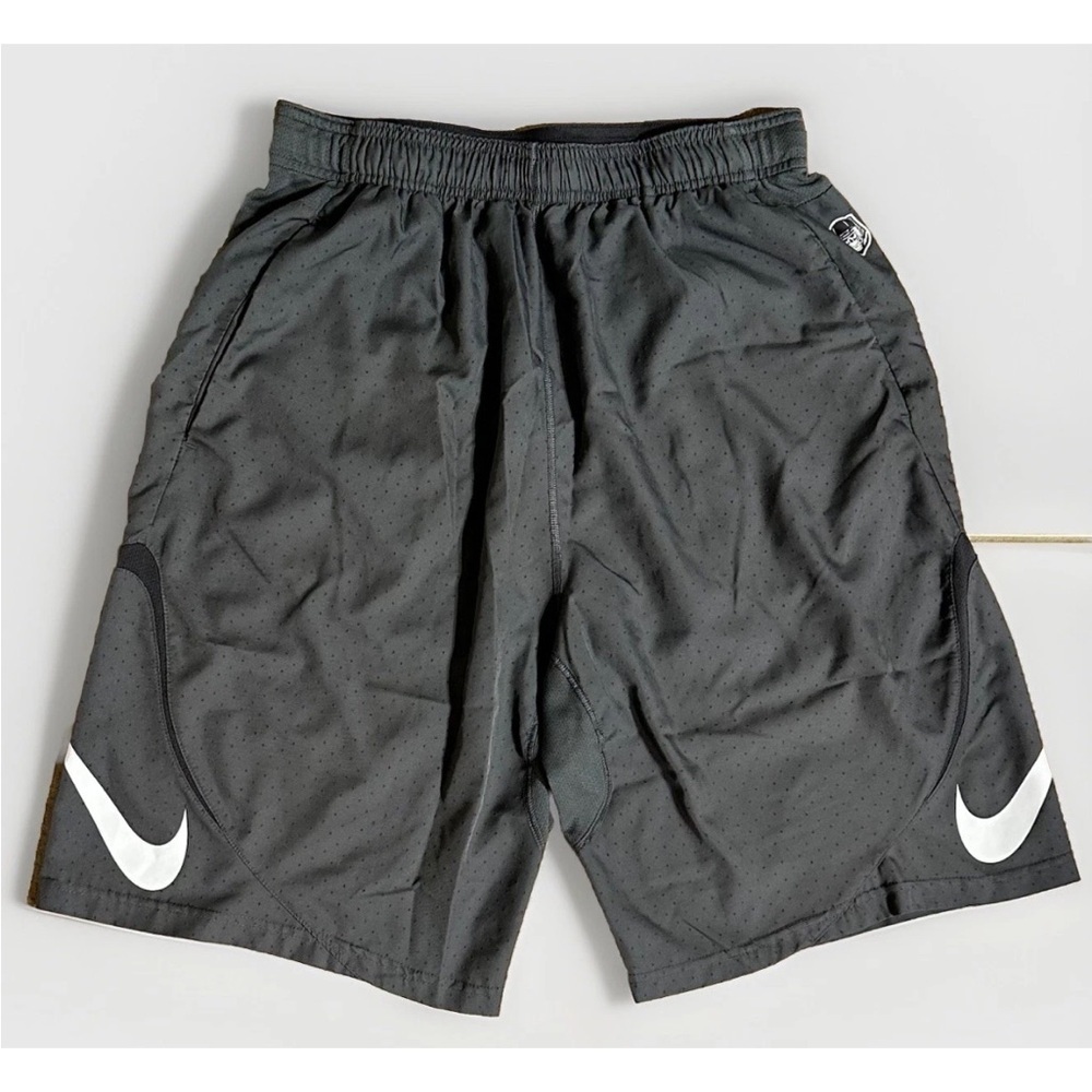 NIKE Dri Fit Athletic Shorts Gray Mesh Large